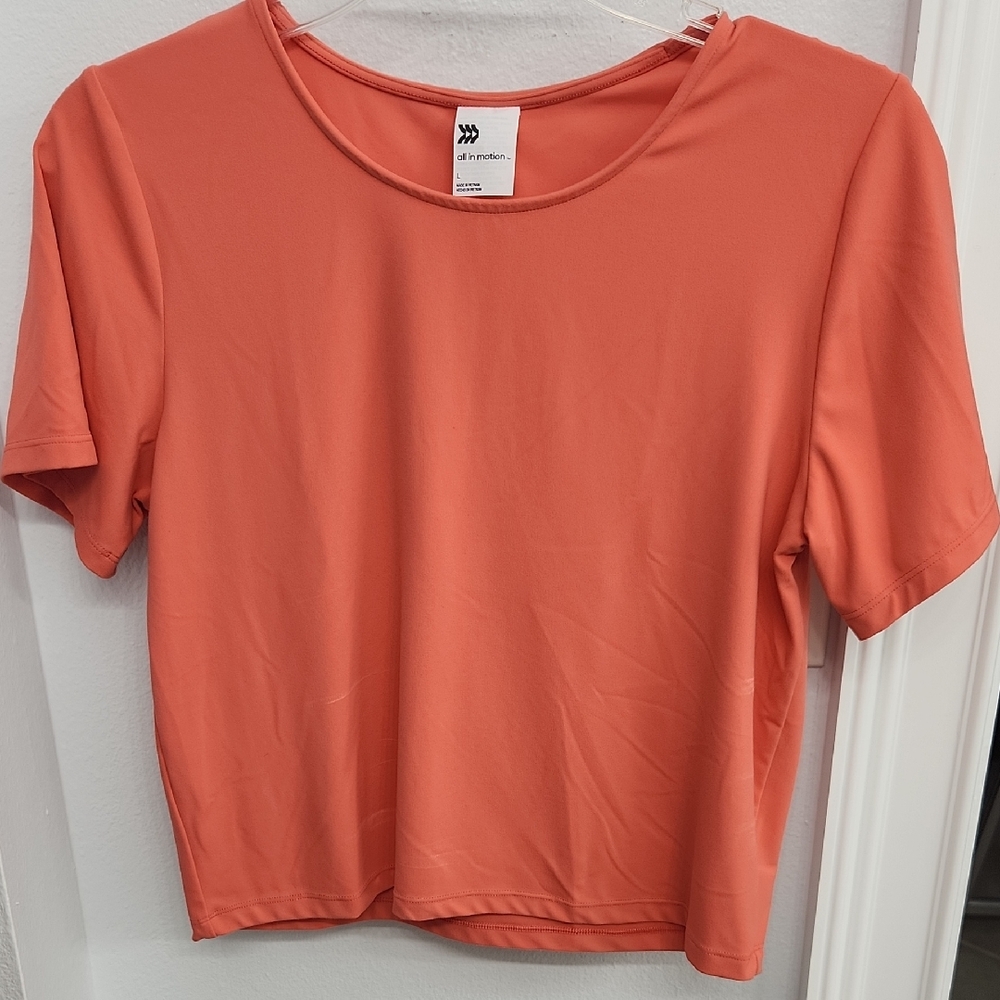 Luxe Peach Crop Tee